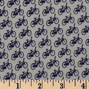 43 Wide Mini Prints Bicycles Gray Fabric By The Yard 