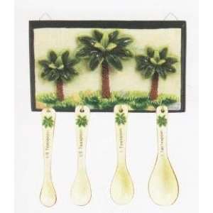 PALM TREE Wall Plaque with Measuring Spoon Set *NEW*  
