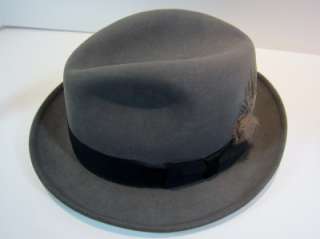   Hat Fedora Dark Grey Felt Churchill 7 1/4 1950s Mad Men Style  