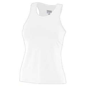  Poly/Spandex Solid Racerback Volleyball Tank WHITE W2XL 