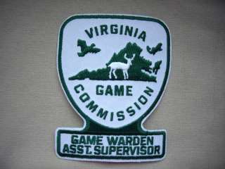Patch.Game Commission Game Warden Asst. Supervisor VA  