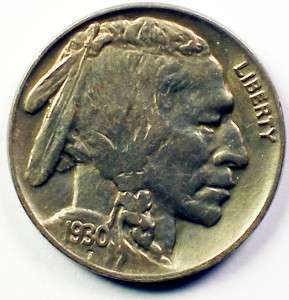 1930 High Grade Buffalo Nickel Coin  