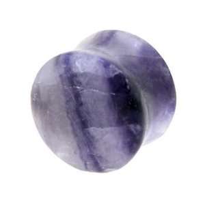   Inches Gauge Fluorite Natural Stone Double Flare Plug: Jewelry