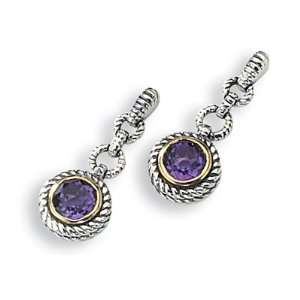  1.5 CT Amethyst Post Earrings/Sterling Silver: Jewelry