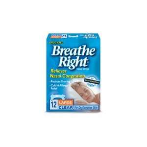 Breathe Right Nasal Strips Large Clear 12 Each