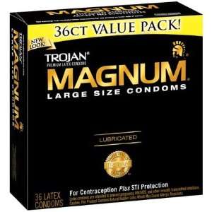  Trojan Magnum Lubricated Latex Condoms 36 ct (Quantity of 