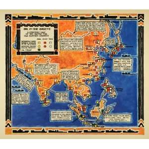  1931 Print Oil Asia Map Kerosene Gasoline Market China India 
