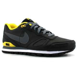 Nike Air Waffle Mens Leather Trainer Black Grey  