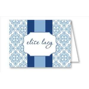  Light Blue Quilt w/Navy/Light Blue Stripe Note Cards: Home 