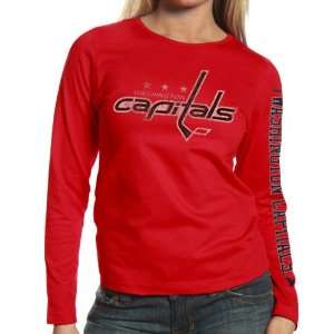  Reebok Washington Capitals Ladies Red Ginormous Logo 