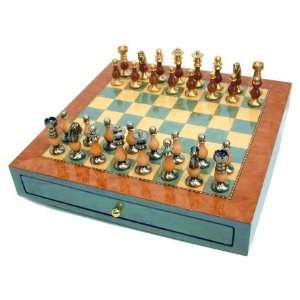  Game of Kings   Hand Crafted Brass & Maple Wood Chess Set 