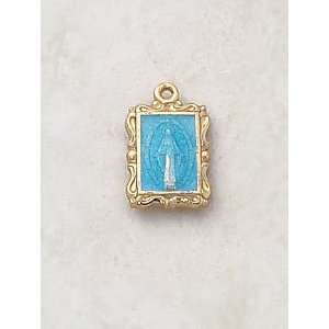  Gold Filled Catholic Miraculous Small Oval Petite Mary 