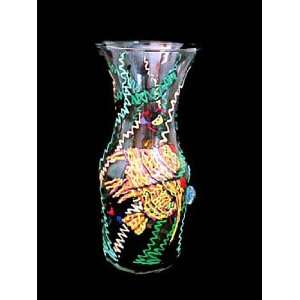 Angel Fish Design   Hand Painted   Glass Carafe   1 Liter