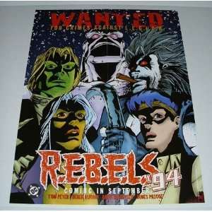   Rebels DC Comics Promo Poster Legion of Super Heroes Super Villains