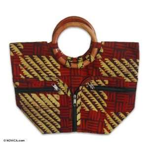  Cotton batik handbag, African Forest