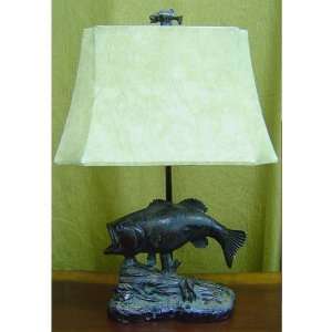    Table lamp bronze finish large mouth bass: Home Improvement