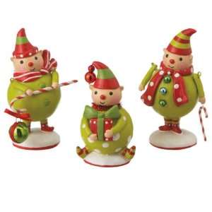   of 6 Small Whimsical Green Elf Table Top Figurines 4 Home & Kitchen