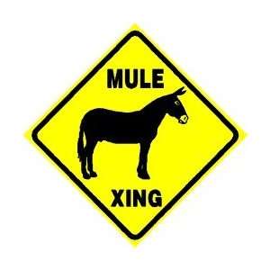  MULE CROSSING farm animal pet joke sign: Home & Kitchen
