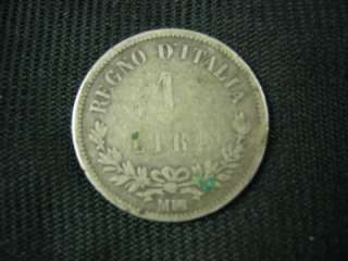 1863 M VITTORIO EMANUELL ll / 1 LIRA REGNO DITALIA  
