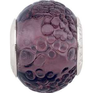  Persona Italian Glass Pebbled Lavender Charm fits Pandora 