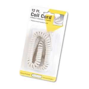  New Coiled Phone Cord Plug/Plug 12 ft. Ivory Case Pack 7 