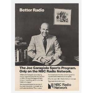  1977 Joe Garagiola Photo NBC Radio Network Sports Print Ad 