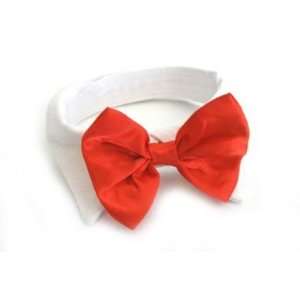  Dog Bow Tie Wedding Collar, Red Satin, XXL (Neck 23 26 