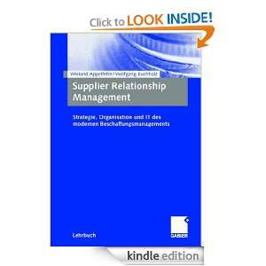 Supplier Relationship Management Strategie, Organisation und IT des 