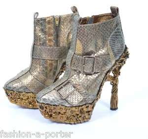 ALEXANDER McQUEEN MERMAID FLOWER PYTHON BOOTS AS CREATED FOR LADY GAGA 