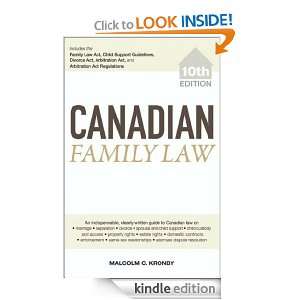 Canadian Family Law Malcolm C. Kronby  Kindle Store