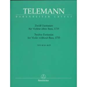  Telemann Georg Philipp 12 Fantasias TWV 4014 25 Violin 