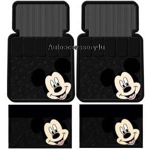  Mickey Mouse Face 4 Pc Floor Mat Set: Automotive
