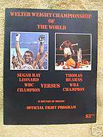 1981 Boxing Program Sugar Ray Leonard   Thomas Hearns  