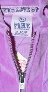 Victorias Secret PINK LOVE Women Velour Hoodie Jacket Bling XS X Small 