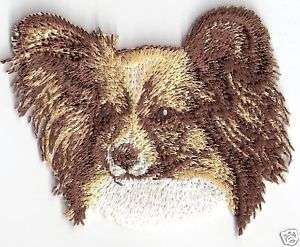 Papillon Dog Breed Portrait Embroidery Patch Applique  