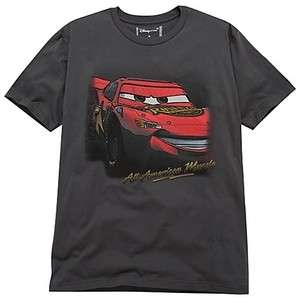   Lightning McQueen Gray Mens Tee NWT Disney ~ All American Muscle