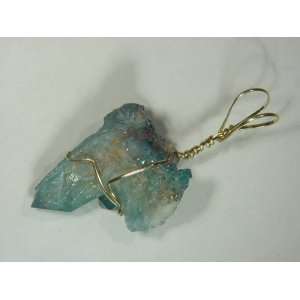  14 Kt Gold Filled Wire Wrapped Aqua Aura Crystal Cluster 
