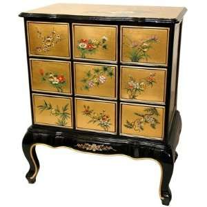  Gold Leaf Lacquer Medicine Chest in Clear Gloss: Furniture 