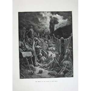  1870 Dore Bible Valley Dry Bones Skeletons Moonlight