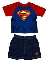 Superman DC Comics Logo Baby T Shirt And Shorts Two Piece Set