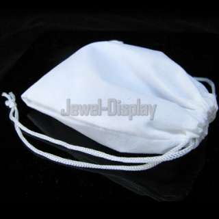 50 White Velvet Square Jewellery Pouches Bags 10x12cm  