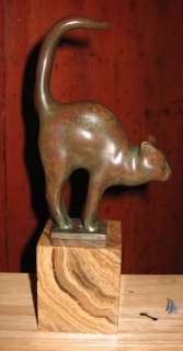 Art Deco Cat Bronze Italian Amedeo Gennarelli Sculpture  