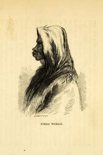 1857 Wood Engraving Fingo Fengo Woman Portrait South Africa Perry 