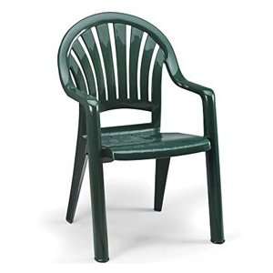 Pacific Fanback Stacking Armchairs    Green   Prime Resin 