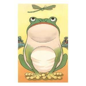 Cartoon Frog and Dragonfly Giclee Poster Print, 24x32 