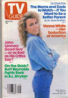TV GUIDE MARCH 4 1989 VANNA WHITE JOHN LENNON NY EDT.  