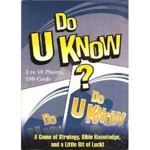 Do U Know? A Game of Strategy, Bible Knowledge, and a Little Bit of 