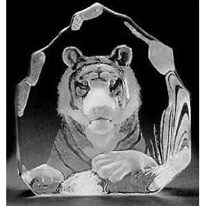  Bengal Tiger Crystal Art Glass Sculpture: Home & Kitchen