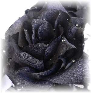 12 BLACK WHITE Silk Long Stems Open Rose Bouquets  