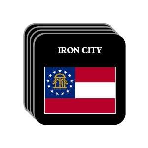  US State Flag   IRON CITY, Georgia (GA) Set of 4 Mini 
